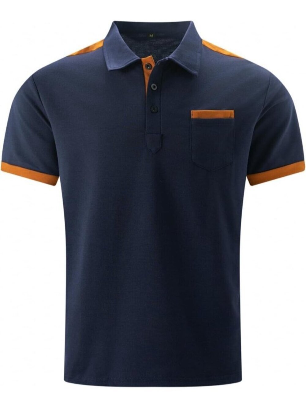 〽️Men's 3 Navy Casual Polo Shirts Classic Short Sleeve Fashion Button Pocket